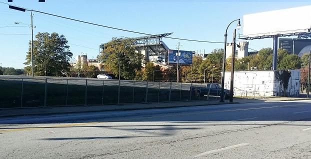 Temporary Fence for a Movie Adjacent to Turner Field By Custom Fence of Atlanta